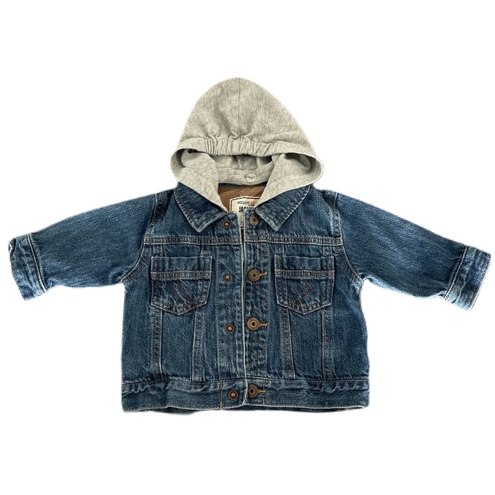 6m OshKosh Jean Denim Jacket With Removable Hood